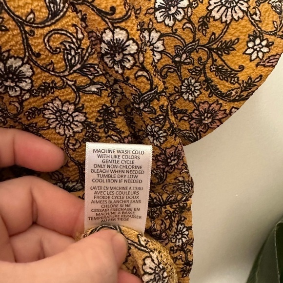 Love First Boho Off the Shoulder Mustard Crop Top, Size Small - Picture 15 of 16